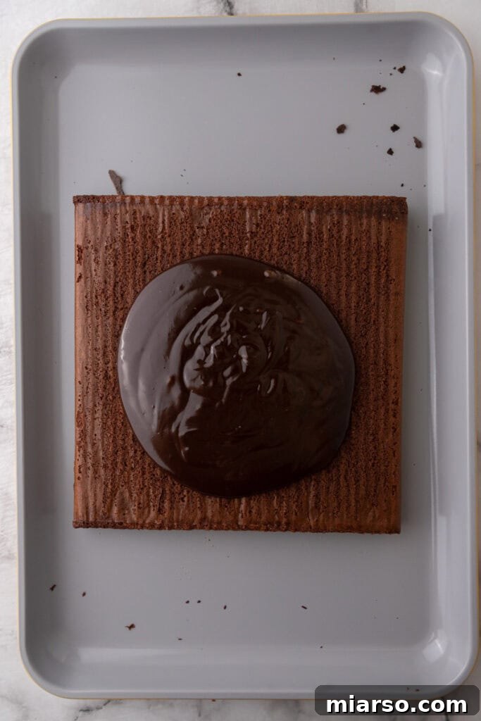 ganache on a baked dessert
