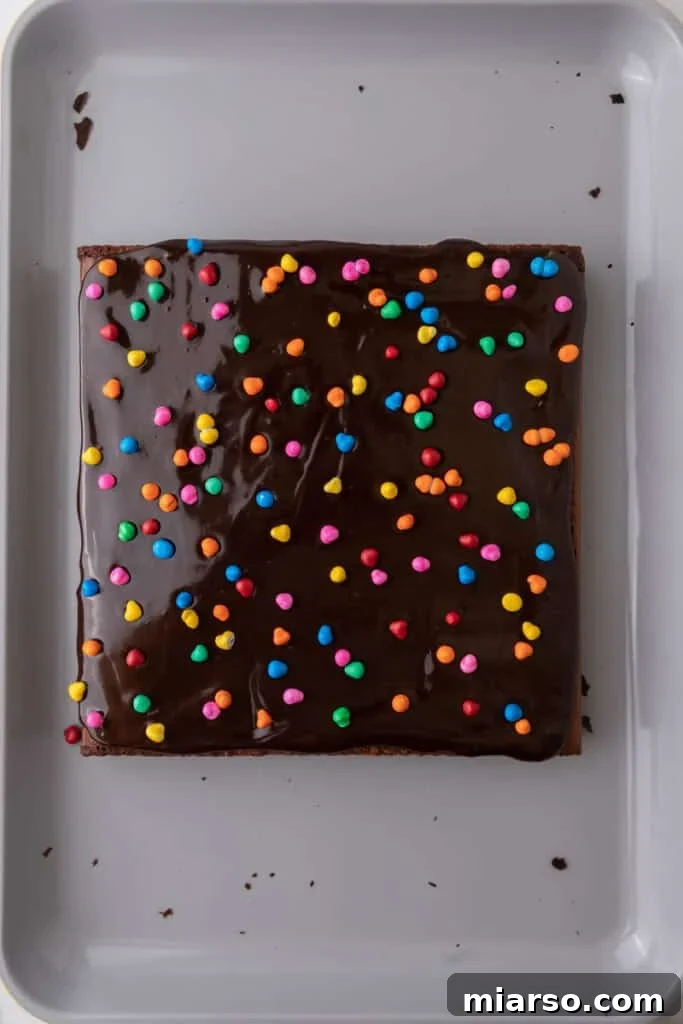 ganache on a baked dessert