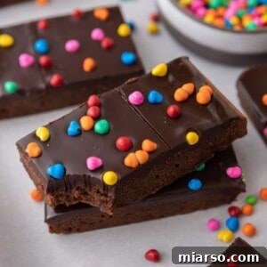 Cosmic Brownies recipe stacked on top of each other