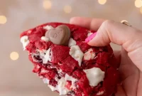 Velvety Red White Chocolate Chip Cookie For One