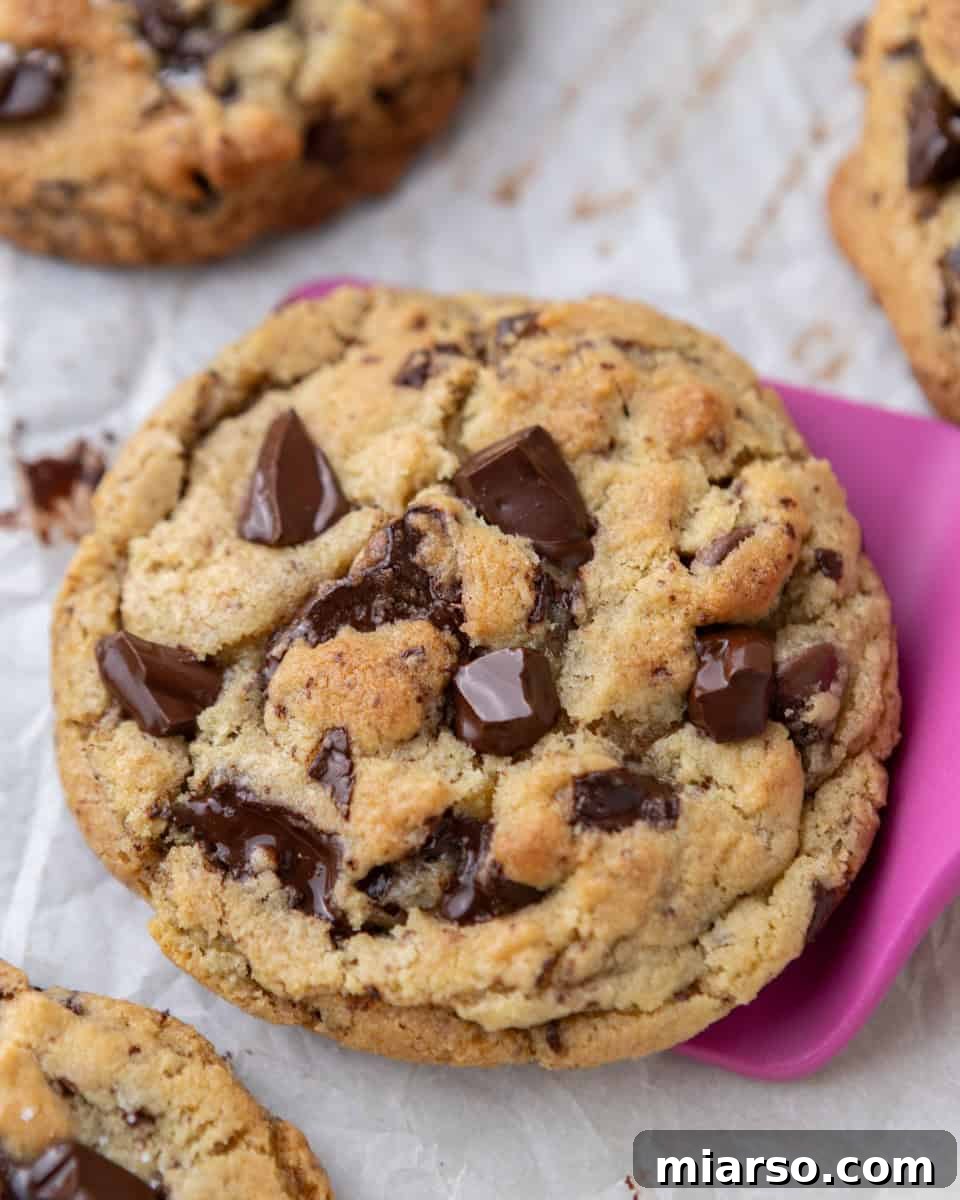 Velvety Soft Cream Cheese Chocolate Chip Cookies 10 Baked cream cheese chocolate chip cookie with thick center and crisp edges