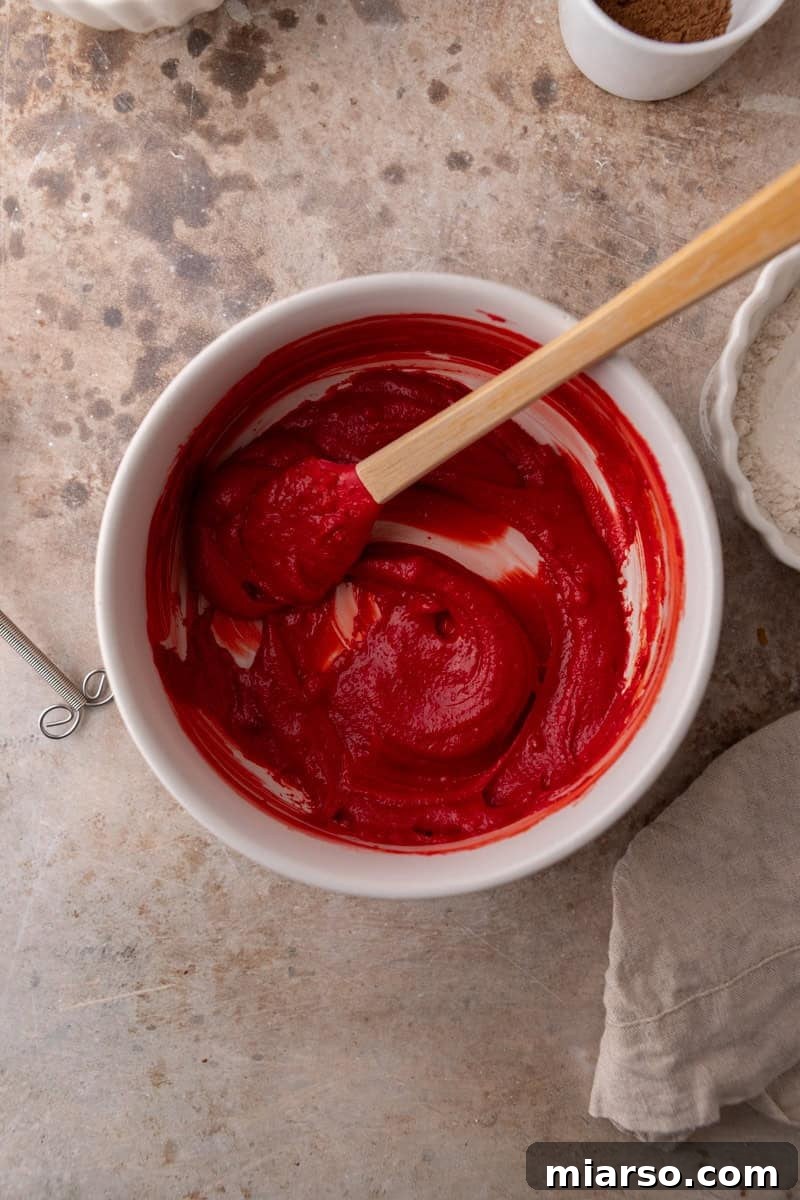 Cookie dough after adding red food coloring