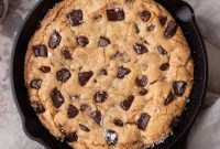Nutty Brown Butter Chocolate Chip Skillet Cookie