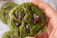 Velvet Matcha Chocolate Chip Cookies