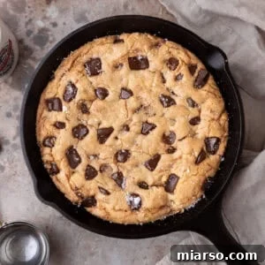 Delicious brown butter chocolate chip skillet cookie