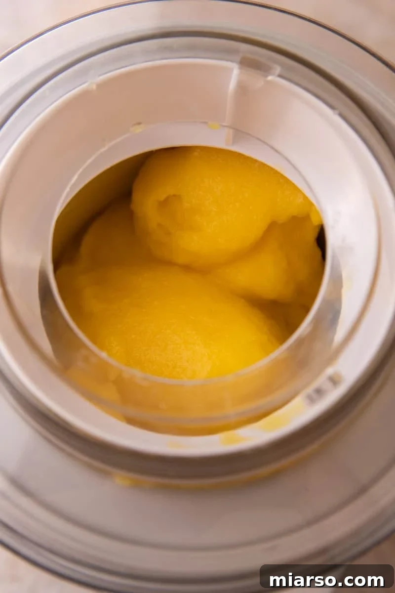  Ice cream machine churning to soft serve consistency in an ice cream maker