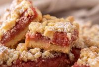Tangy Rhubarb Crumble Bars with Oat Streusel